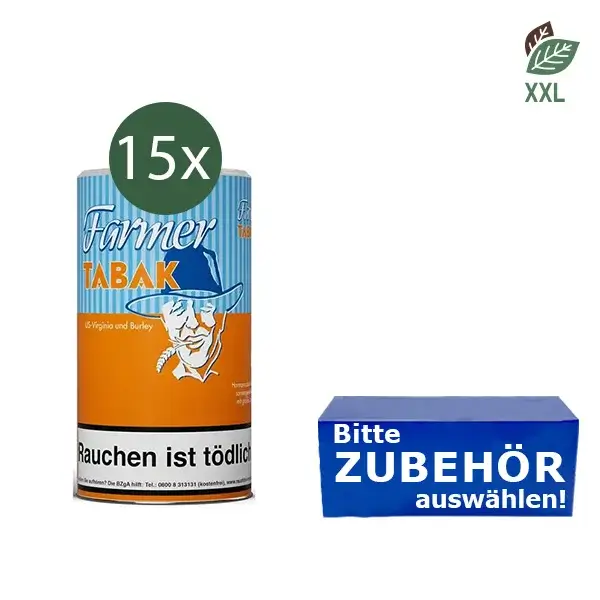 15x Farmer Pfeifentabak Orange Dose mit wählbarem Zubehör