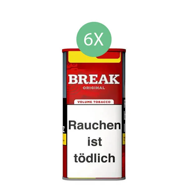 Break Tabak XXL Red 6 x Dose mit wählbarem Zubehör