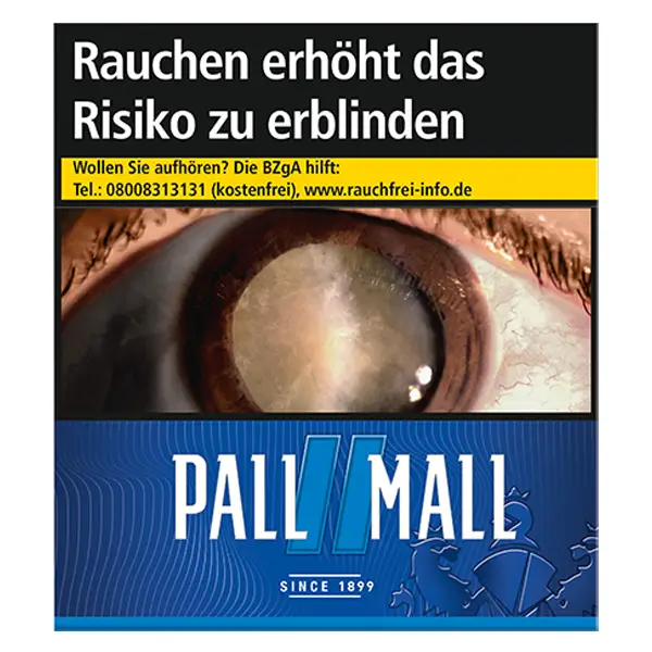 Die Pall Mall blue Zigaretten im King Pack.