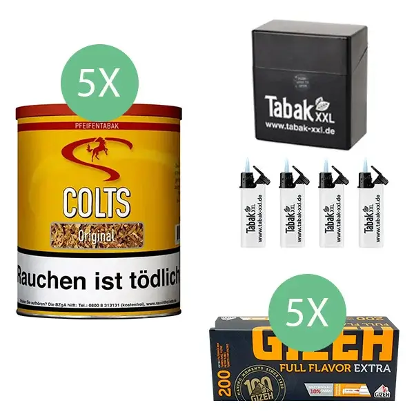 Colts Tabak 5 x Dose mit 1000 Extra Hülsen