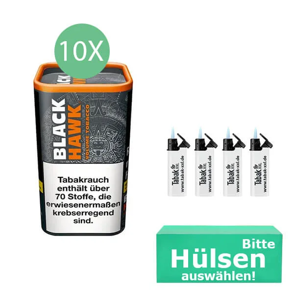 Black Hawk Tabak XL 10 x Dose mit wählbaren Hülsen Black Hawk Tabak XL 10 x Dose mit wählbaren Hülsen