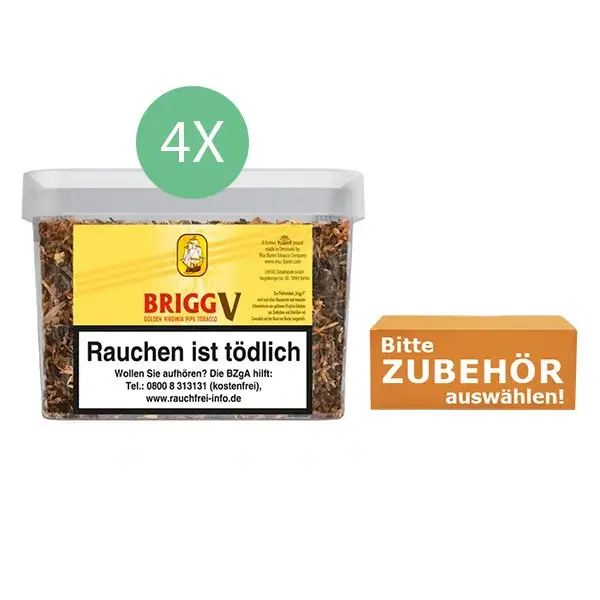 Brigg Tabak Vanilla 4 x Eimer mit wählbarem Zubehör