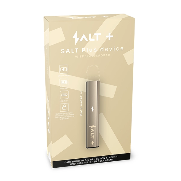 salt-plus-akku-e-zigarette-gold-metallic-500-mah-mehrweg salt-plus-akku-e-zigarette-gold-metallic-500-mah-mehrweg