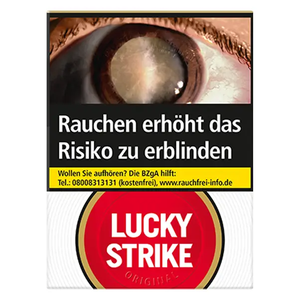 Die Lucky Strike Zigaretten ohne Filter im Original Pack.