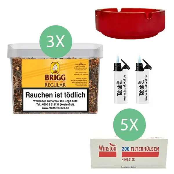 Brigg Tabak Regular 3 x Eimer mit 1000 King Size Filterhülsen Brigg Tabak Regular 3 x Eimer mit 1000 King Size Filterhülsen