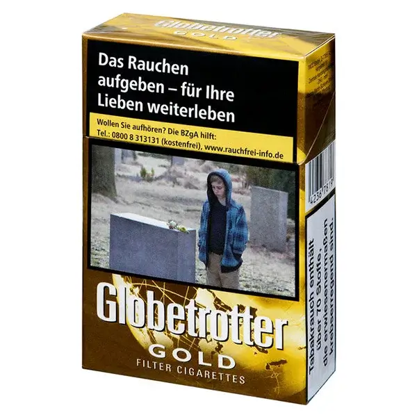 Die Globetrotter Gold Zigaretten im Original Pack.