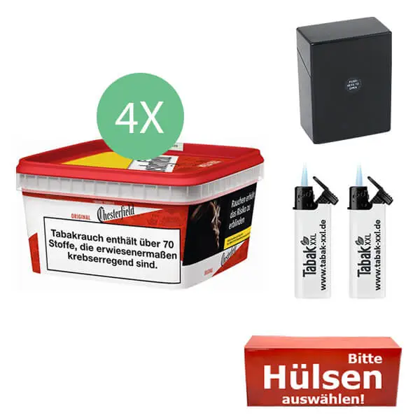 Chesterfield Tabak Red 4 x Mega Box mit wählbaren Hülsen Chesterfield Tabak Red 4 x Mega Box mit wählbaren Hülsen