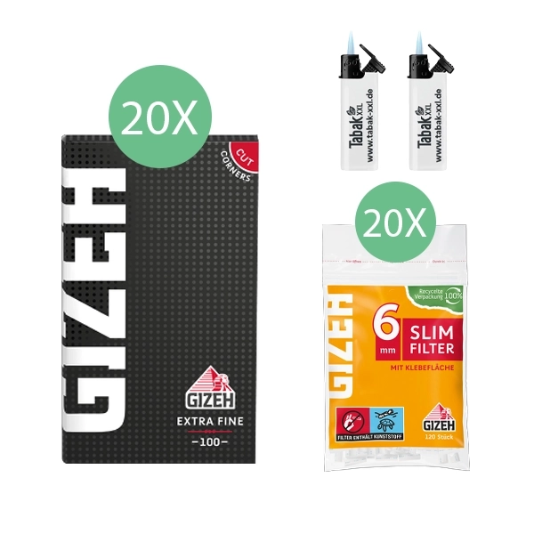 20x-gizeh-blaettchen-black-extra-fine-100-blatt-+-20x-gizeh-slim-filter-+-2x-sturmfeuerzeuge 20x-gizeh-blaettchen-black-extra-fine-100-blatt-+-20x-gizeh-slim-filter-+-2x-sturmfeuerzeuge