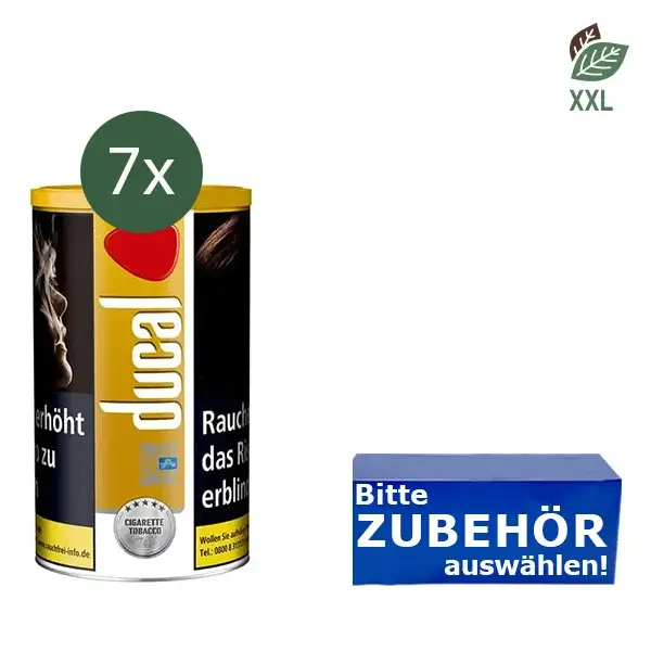 7x Ducal Feinschnitttabak Gold Dose mit wählbarem Zubehör 