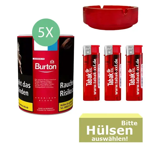 Burton Tabak Red 5 x Dose mit wählbaren Hülsen Burton Tabak Red 5 x Dose mit wählbaren Hülsen