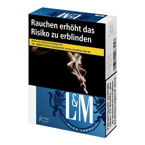 Die L&M Blue Labeled Zigaretten im original PAck.