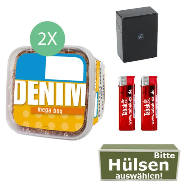 Denim Tabak 2 x Mega Box mit wählbaren Hülsen Denim Tabak 2 x Mega Box mit wählbaren Hülsen