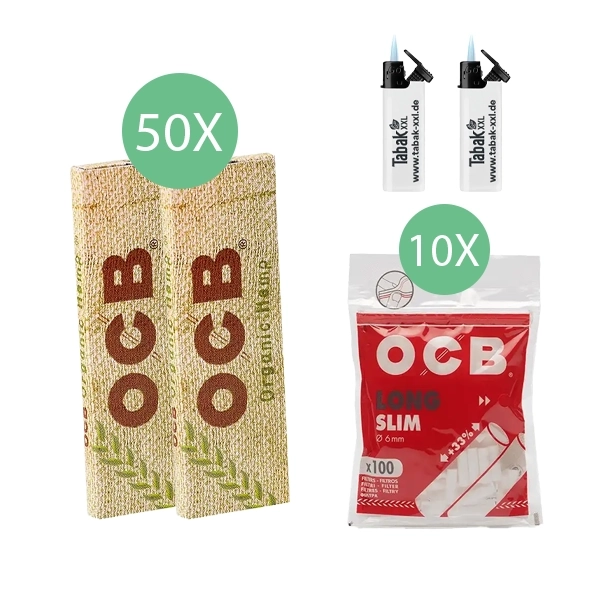 50x-ocb-blaettchen-organic-hemp-50-blatt-+-10x-ocb-long-slim-filter-+-2x-sturmfeuerzeuge 50x-ocb-blaettchen-organic-hemp-50-blatt-+-10x-ocb-long-slim-filter-+-2x-sturmfeuerzeuge