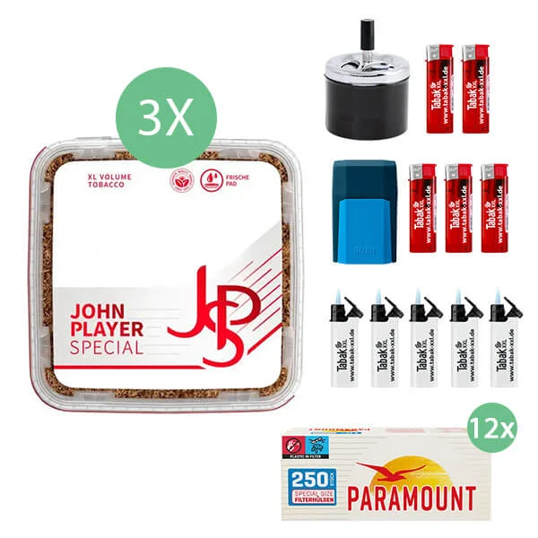 JPS John Player Tabak 3 x Eimer mit 3000 Special Size Filterhülsen