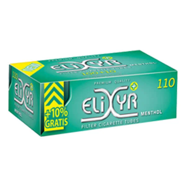 Elixyr Menthol Filterhülsen Grün 110er Packung Elixyr Menthol Filterhülsen Grün 110er Packung