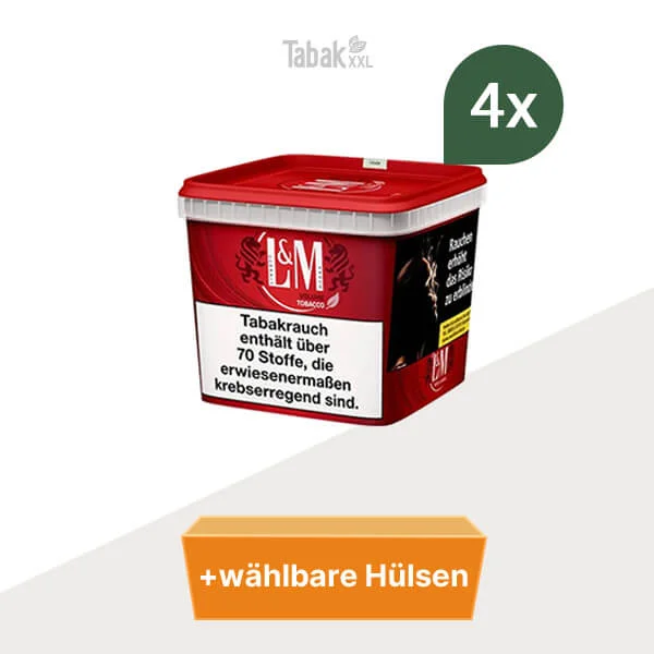 4x L&M Volumentabak Mega Box mit wählbaren Filterhülsen 4x L&M Volumentabak Mega Box mit wählbaren Filterhülsen