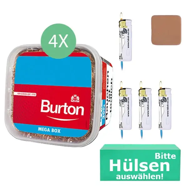 Burton Tabak Red 4 x Mega Box mit wählbaren Hülsen Burton Tabak Red 4 x Mega Box mit wählbaren Hülsen