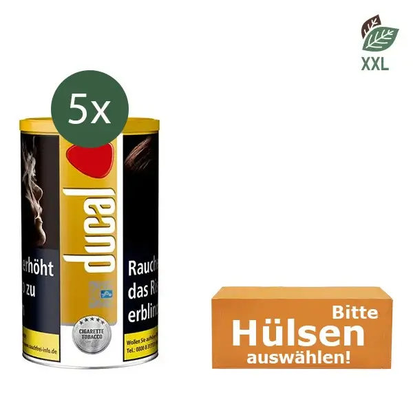  5x Ducal Feinschnitttabak Gold Dose mit wählbarem Zubehör