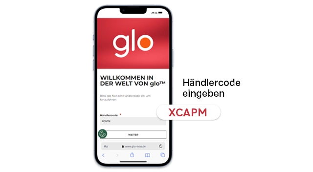 glo registrieren haendlercode