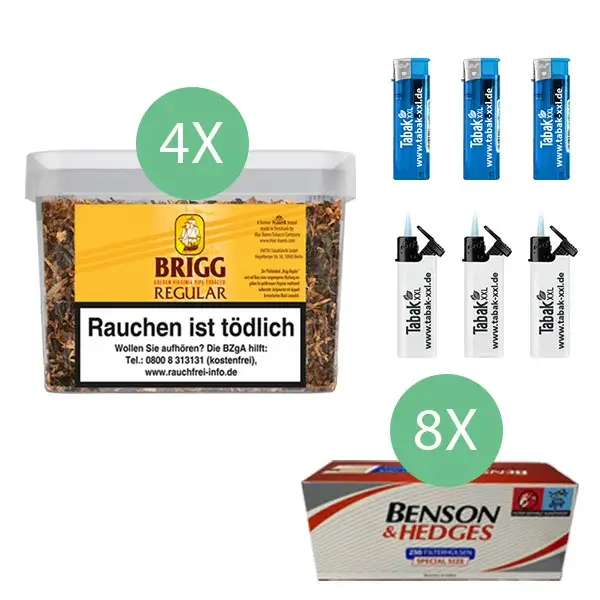 Brigg Tabak Regular 4 x Eimer mit 2000 Special Size Filterhülsen Brigg Tabak Regular 4 x Eimer mit 2000 Special Size Filterhülsen