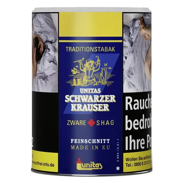 Unitas Schwarzer Krauser Tabak Dose Unitas Schwarzer Krauser Tabak Dose