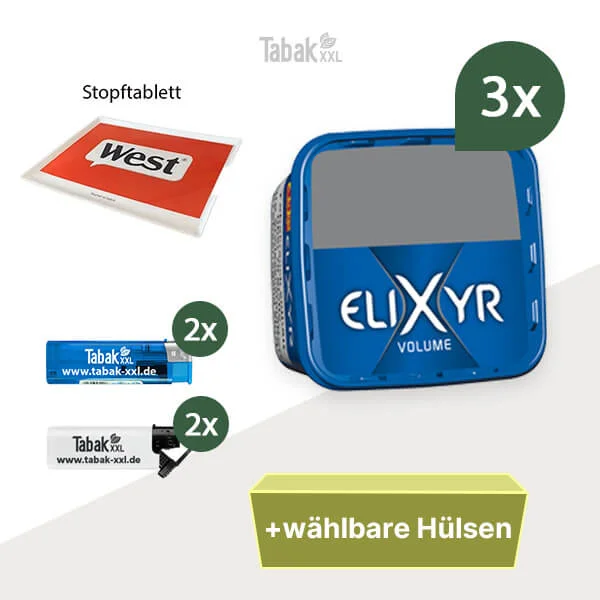 3x-elixyr-volumentabak-blue-mit-wahlbarem-huelsen-und-stopftablett 3x-elixyr-volumentabak-blue-mit-wahlbarem-huelsen-und-stopftablett