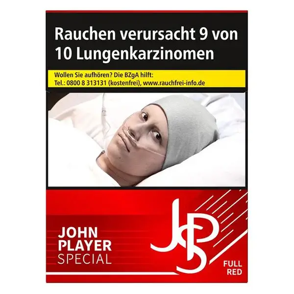 Die JPS full red Zigaretten in 2XL.