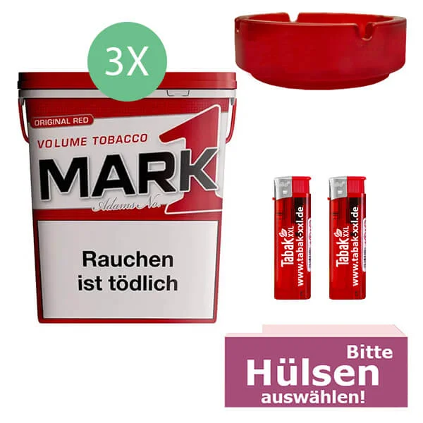 Mark 1 Tabak Red XXL 3 x Eimer mit Aschenbecher Mark 1 Tabak Red XXL 3 x Eimer mit Aschenbecher