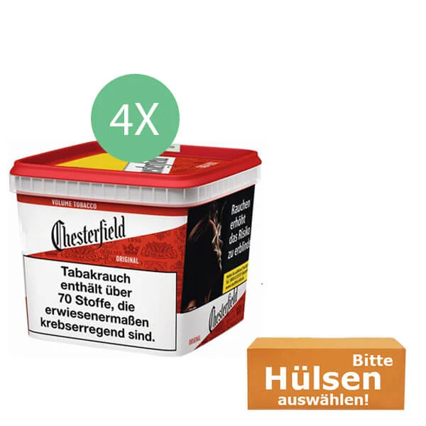 Chesterfield Tabak Red 4 x Giga Box mit wählbarem Zubehör
