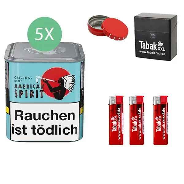 American Spirit Tabak Blue 5 x Dose mit Etui American Spirit Tabak Blue 5 x Dose mit Etui