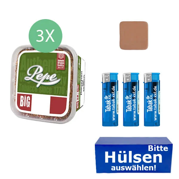 Pepe Tabak Rich Green 3 x Eimer mit wählbaren Hülsen Pepe Tabak Rich Green 3 x Eimer mit wählbaren Hülsen