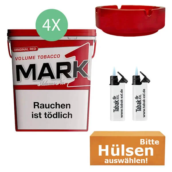 Mark 1 Tabak Red XXL 4 x Eimer mit Aschenbecher Mark 1 Tabak Red XXL 4 x Eimer mit Aschenbecher