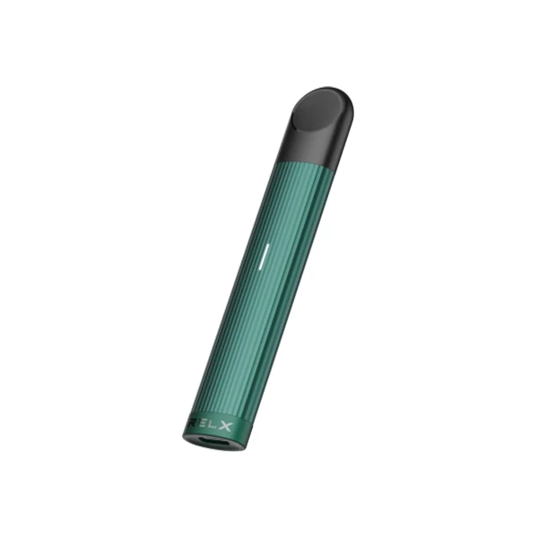 Relx E-Zigarette Essential Green 350 mAh Mehrweg Schräg Relx E-Zigarette Essential Green 350 mAh Mehrweg Schräg