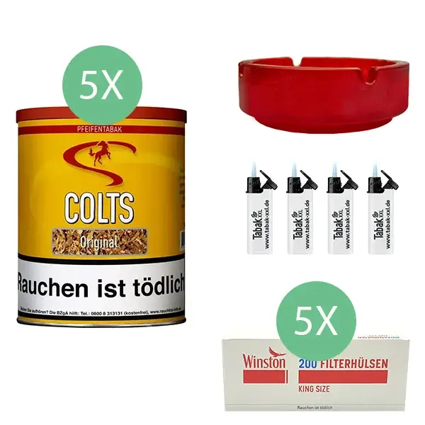 Colts Tabak 5 x Dose mit 1000 King Size Hülsen