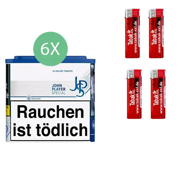 john-player-special-blue-tabak-6-x-dose-mit-feuerzeuge john-player-special-blue-tabak-6-x-dose-mit-feuerzeuge