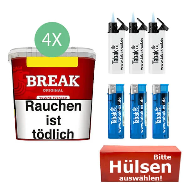 Break Tabak Red 4 x Giga Box mit wählbaren Hülsen Break Tabak Red 4 x Giga Box mit wählbaren Hülsen