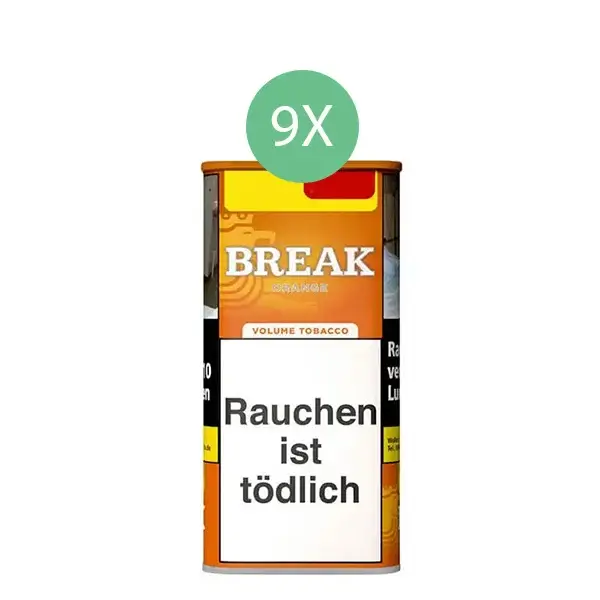 Break Tabak XXL Orange 9 x Dose mit wählbarem Zubehör