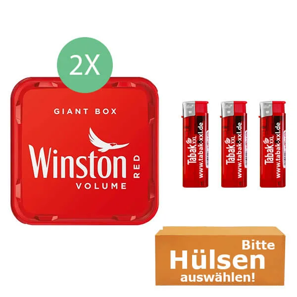 Winston Tabak Red 2 x Giant Box mit wählbaren Hülsen