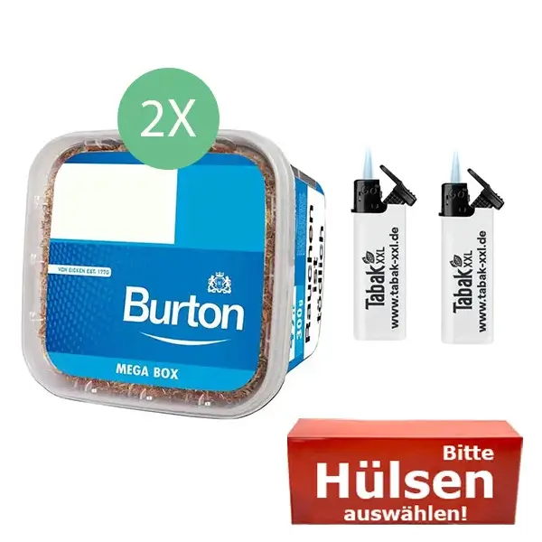 Burton Tabak Blue 2 x Mega Box mit wählbaren Hülsen Burton Tabak Blue 2 x Mega Box mit wählbaren Hülsen