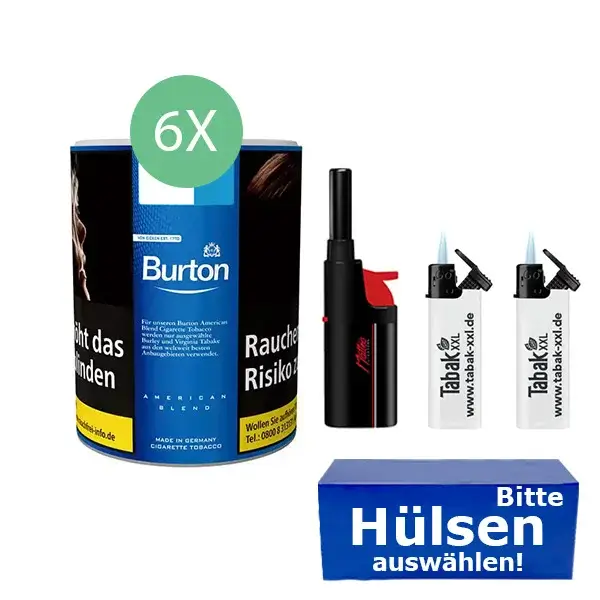 Burton Tabak Blue 6 x Dose mit wählbaren Hülsen Burton Tabak Blue 6 x Dose mit wählbaren Hülsen