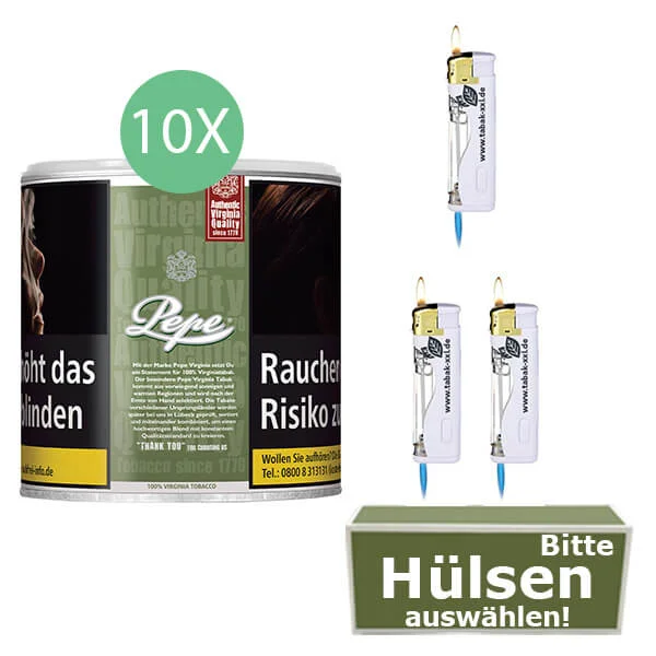 6_pepe_wahlbaren_hulsen_dose 10 x Pepe Rich Green mit Hülsen und Led