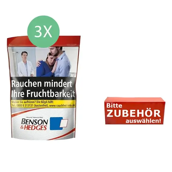 Benson & Hedges Tabak 3 x Beutel mit wählbarem Zubehör