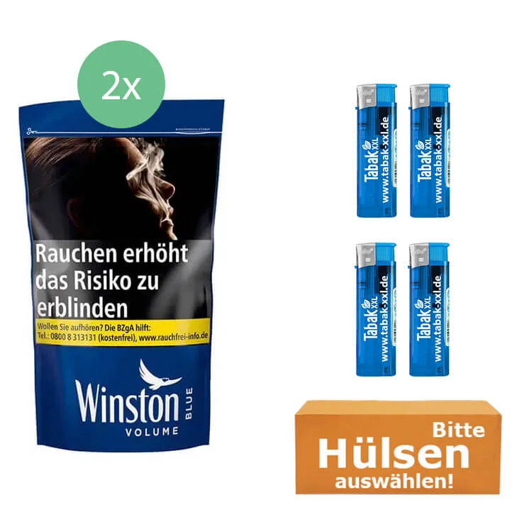 Winston Tabak Blue 2 x Beutel mit wählbaren Hülsen Winston Tabak Blue 2 x Beutel mit wählbaren Hülsen