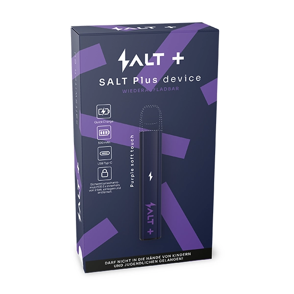 salt-plus-akku-e-zigarette-purple-soft-touch-500-mah-mehrweg salt-plus-akku-e-zigarette-purple-soft-touch-500-mah-mehrweg