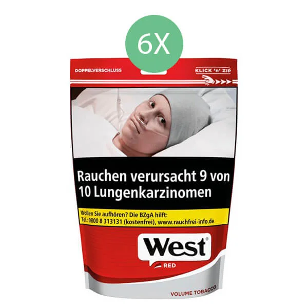 West Tabak Red L Beutel mit Hülsen und Zubehör