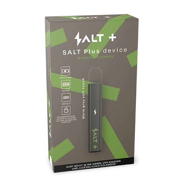 salt-plus-akku-e-zigarette-warm-grey-soft-touch-500-mah-mehrweg salt-plus-akku-e-zigarette-warm-grey-soft-touch-500-mah-mehrweg