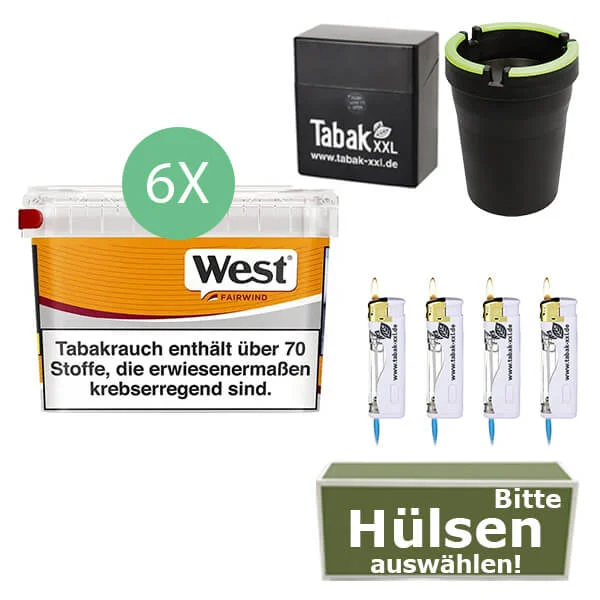 6x_west_yellow_etui_asche 6 x West Yellow mit Etui