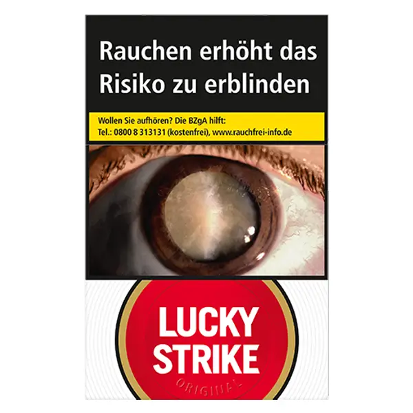 Die Lucky Strike Red Zigaretten im Original Pack.