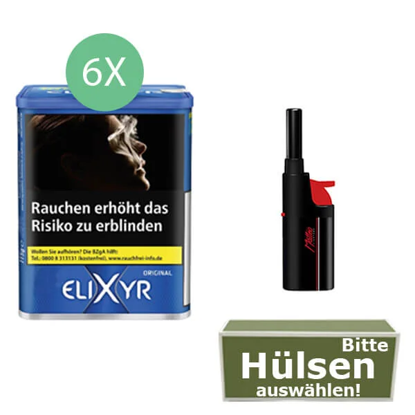 Elixyr Tabak Blue 6 x Dose mit wählbaren Hülsen Elixyr Tabak Blue 6 x Dose mit wählbaren Hülsen