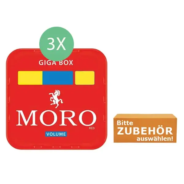 Moro Tabak 3 x Giga Box mit wählbarem Zubehör